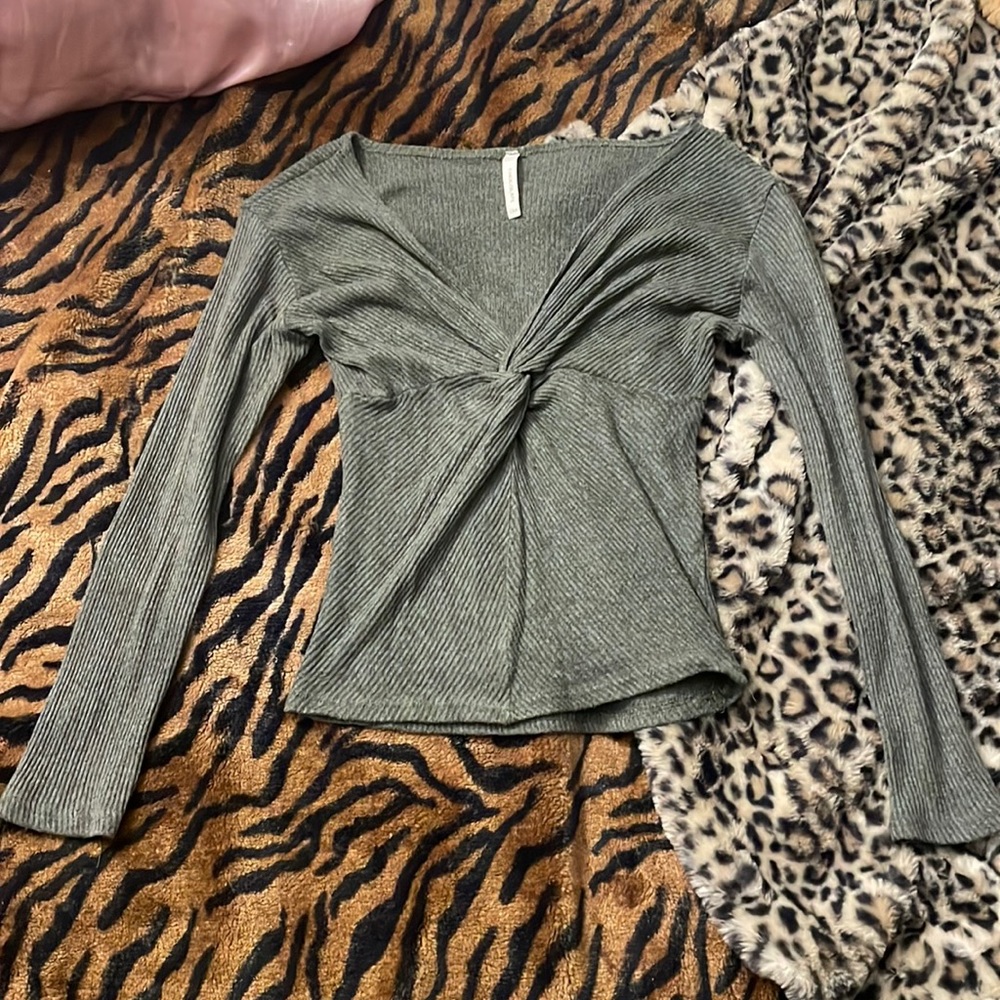 Casual Long Sleeve Hunter Green Shirt